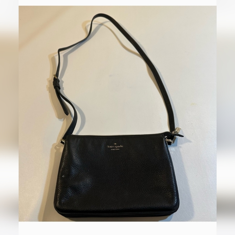 Kate Spade Black Leila Triple Gussett Crossbody
